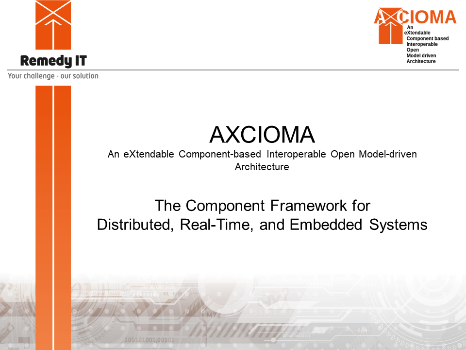 AXCIOMA, the component framework for distributed, real-time and embedded systems