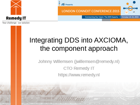 Integrating DDS into AXCIOMA, the component approach